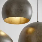 Hanglamp in staaldiameter 300 of 400 mm - Materia Aldo Bernardi Viadurini