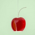 Zwevende keramische lamp in kers - fruit Aldo Bernardi