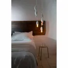 Hanglamp in mat wit keramiek met eekhoorn en eikel - eekhoorn Viadurini