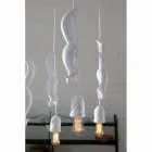 Hanglamp in mat wit keramiek met eekhoorn en eikel - eekhoorn Viadurini