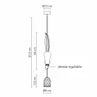 Hanglamp in mat wit keramiek met eekhoorn en eikel - eekhoorn Viadurini