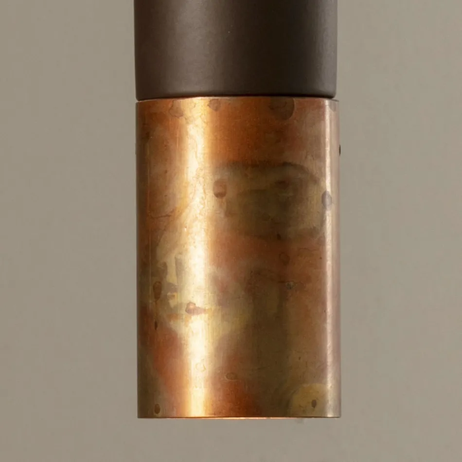 Hanglamp in keramiek en koper, handgemaakt in Italië - Toscot Match Viadurini