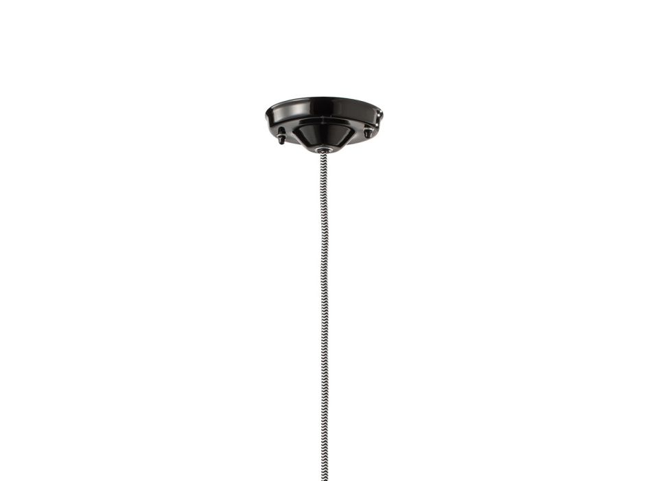 Hanglamp in zwart keramiek en ijzer industrieel vintage design - Bew Viadurini