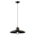 Hanglamp in zwart keramiek en ijzer industrieel vintage design - Bew