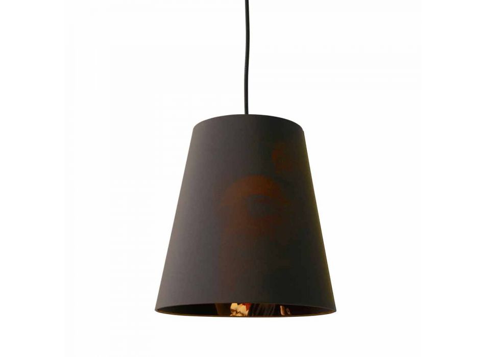 Hanglamp in antraciet linnen met interne ontwerpprint in 2 maten - Bramosia Viadurini