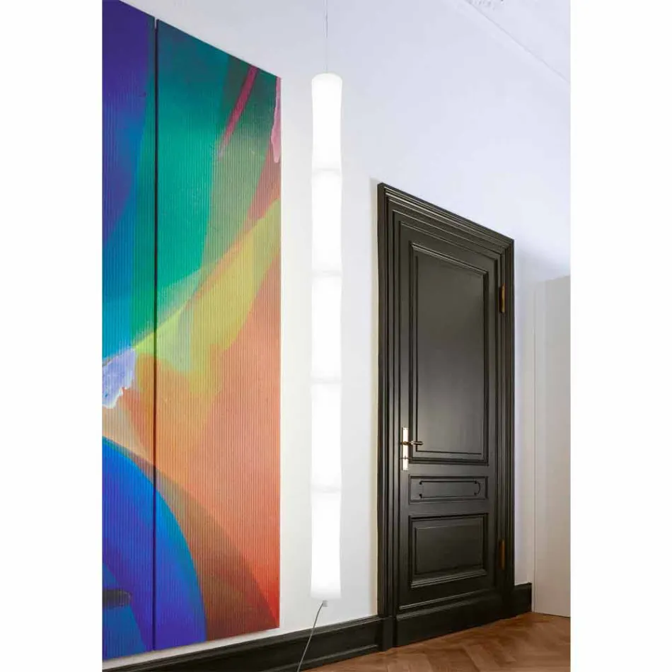 Hanglamp in wit polyethyleen en metaal Made in Italy - Asturias Viadurini