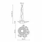 Hanglamp in Technopolymeer Wit of Goud Design 2 Afmetingen - Kathedraal Viadurini
