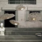 Hanglamp in Technopolymeer Wit of Goud Design 2 Afmetingen - Kathedraal Viadurini