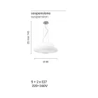 Pendellamp in geblazen wit glas en verchroomd metaal - Illumina Viadurini
