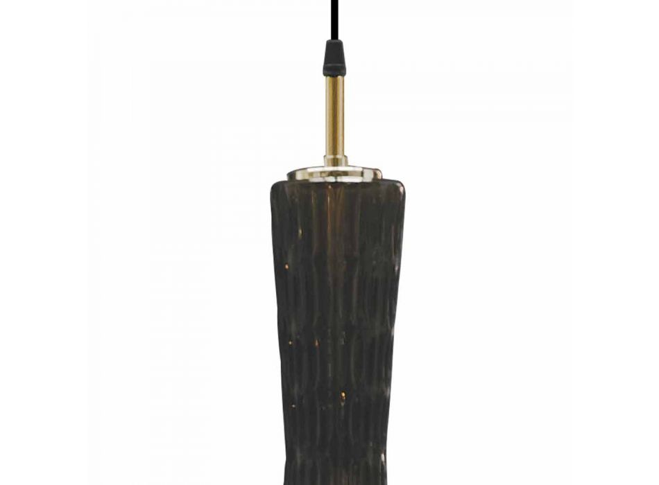 Hanglamp in Murano-glas met stoffen kabel Made in Italy - Missi Viadurini