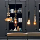 Hanglamp in Murano-glas en stof Made in Italy - Missi Viadurini