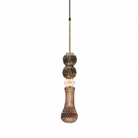Hanglamp in Murano-glas en stof Made in Italy - Missi Viadurini