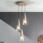 Hanglamp in geblazen glas met metalen structuur - Trentino Viadurini