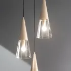 Hanglamp in geblazen glas met metalen structuur - Trentino Viadurini