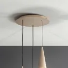 Hanglamp in geblazen glas met metalen structuur - Trentino Viadurini