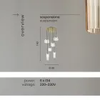 Hanglamp in geblazen gestreept glas en geverfd metaal - Giuliano Viadurini