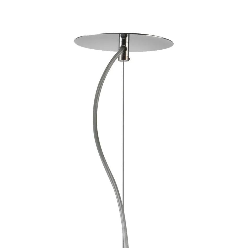 Hanglamp van Venetiaans glas en verchroomd metaal, gemaakt in Italië - Calima Viadurini