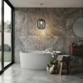 Hanglamp van Venetiaans glas en verchroomd metaal, gemaakt in Italië - Calima