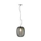 Hanglamp van Venetiaans glas en verchroomd metaal, gemaakt in Italië - Calima Viadurini
