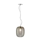 Hanglamp van Venetiaans glas en verchroomd metaal, gemaakt in Italië - Calima Viadurini