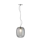 Hanglamp van Venetiaans glas en verchroomd metaal, gemaakt in Italië - Calima Viadurini