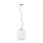 Hanglamp van Venetiaans glas en verchroomd metaal, gemaakt in Italië - Calima Viadurini