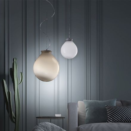 Hanglamp in handgeblazen Venetiaans glas met omhulsel - Ballon Viadurini