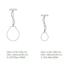 Hanglamp in handgeblazen Venetiaans glas met omhulsel - Ballon Viadurini