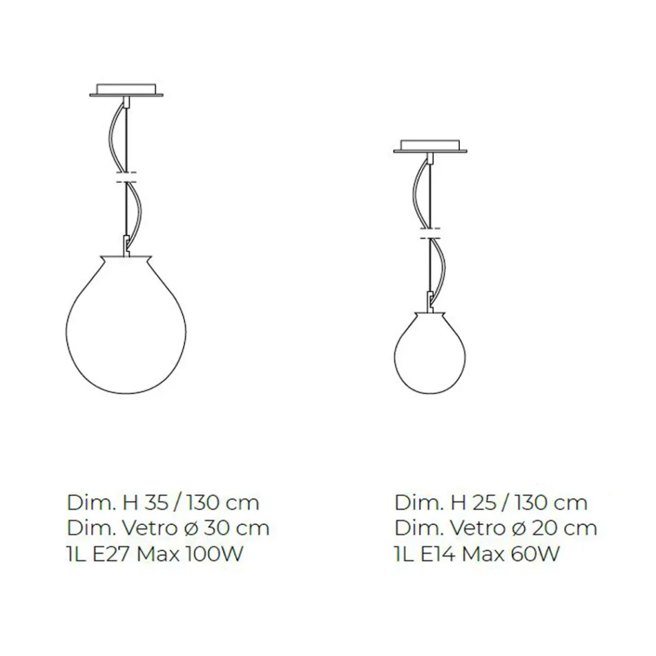 Hanglamp in handgeblazen Venetiaans glas met omhulsel - Ballon Viadurini
