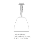 Handgeblazen Venetiaans Glazen Hanglamp - Flora Viadurini