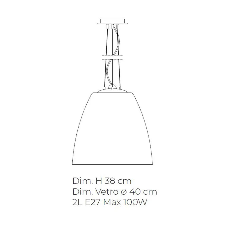 Handgeblazen Venetiaans Glazen Hanglamp - Flora Viadurini