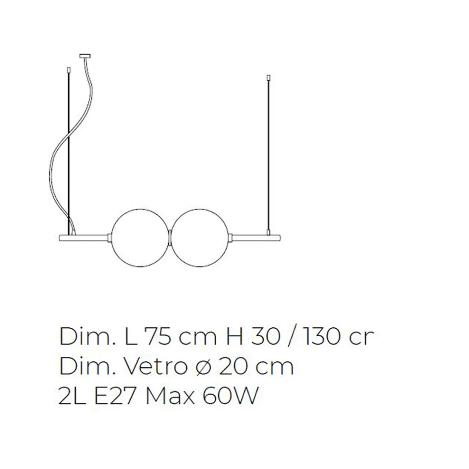 Hanglamp in mondgeblazen Venetiaans glas - Jupiter Viadurini