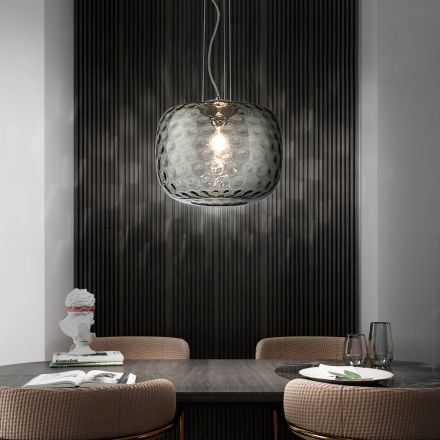 Handgemaakte Venetiaanse geblazen glazen hanglamp - Cloe Balloton Viadurini