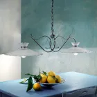 Lineaire pendellamp 2-lichts keramisch handgemaakt borduureffect - Ravenna Viadurini