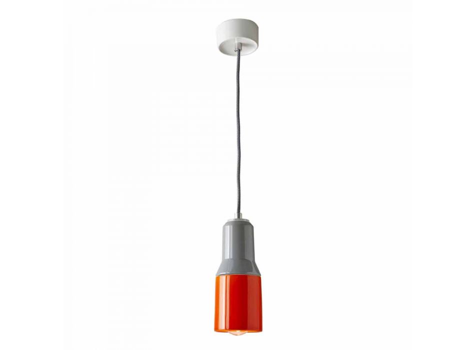 Moderne hanglamp van keramiek en aluminium gemaakt in Italië, Azië Viadurini