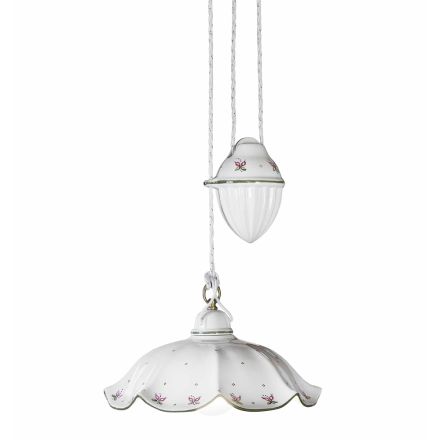 Ups and Down Hanglamp in met de hand gedecoreerd golvend keramiek - Belluno Viadurini