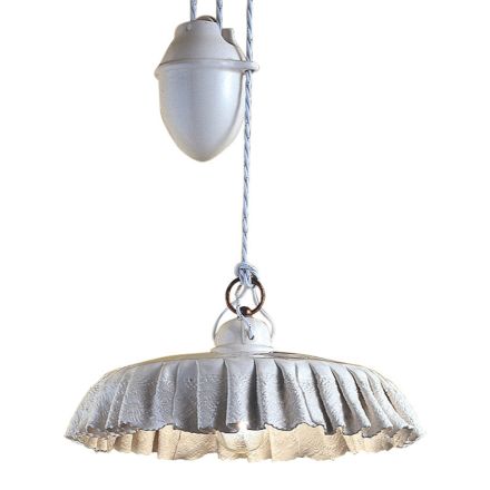 Hanglamp op en neer handgemaakt in keramiek en metaal - Modena Viadurini