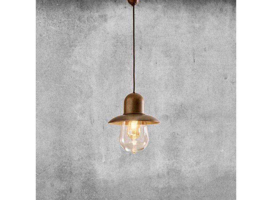 Vintage hanglamp met koperen reflector - Guinguette Aldo Bernardi Viadurini