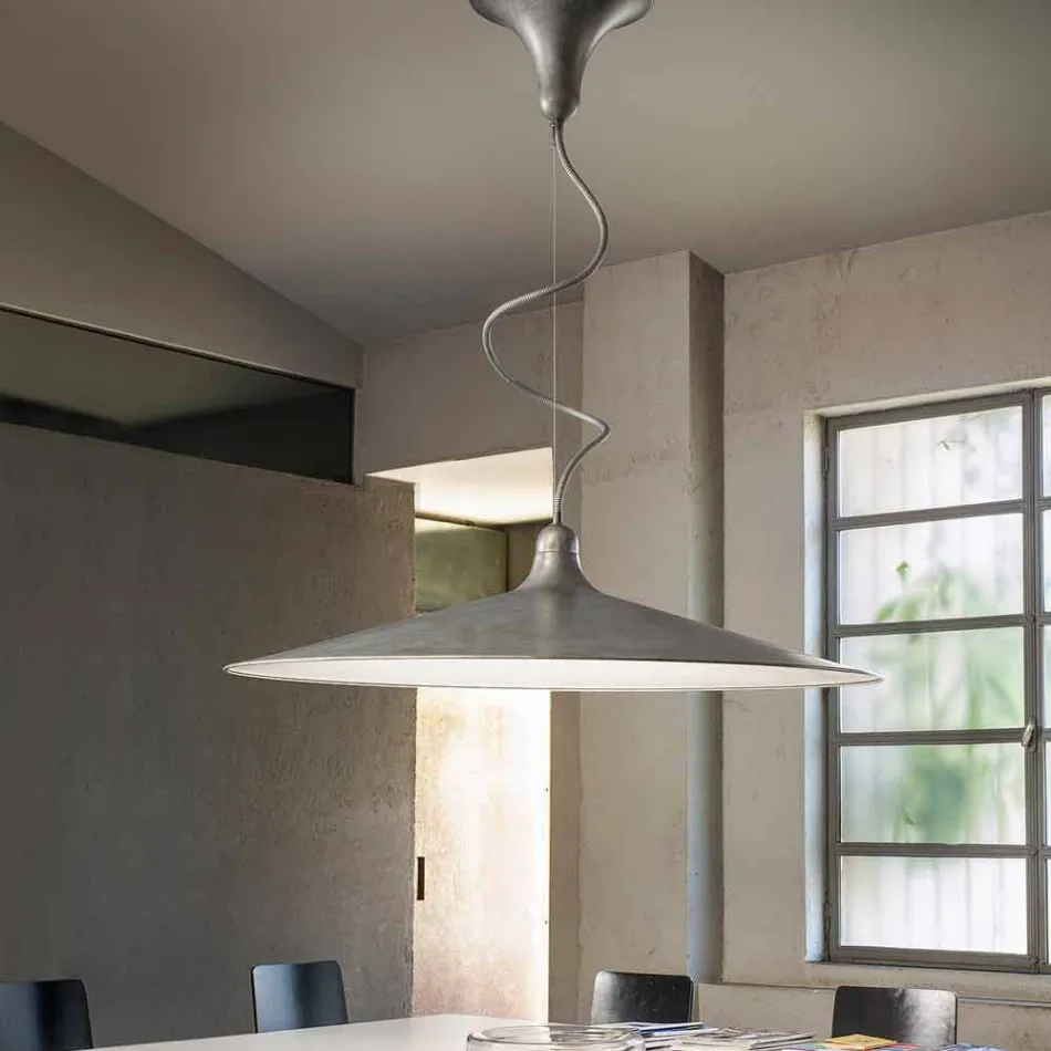 Vintage hanglamp in aluminium gemaakt in Italië - Sassmaòr Viadurini