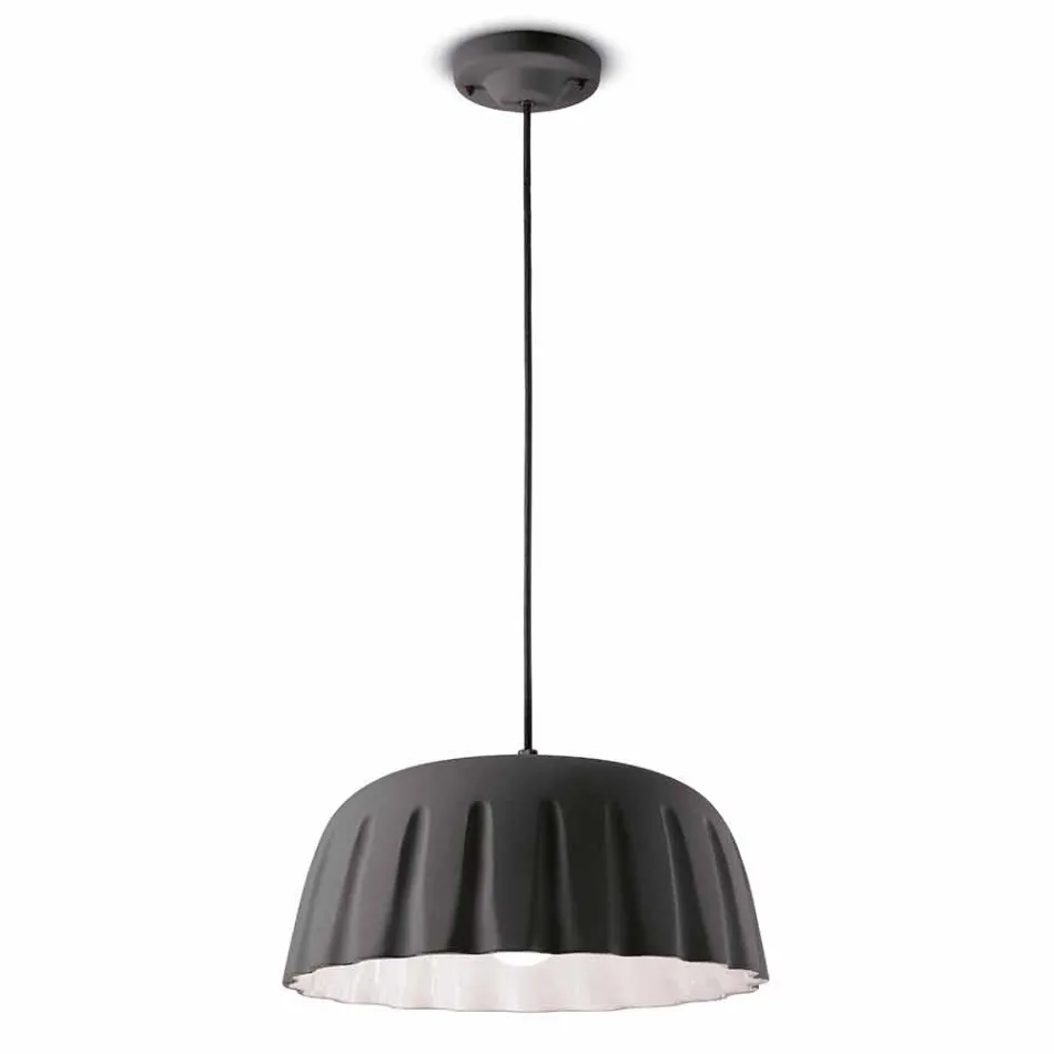 Vintage keramische hanglamp gemaakt in Italië - Ferroluce Madame Grès Viadurini
