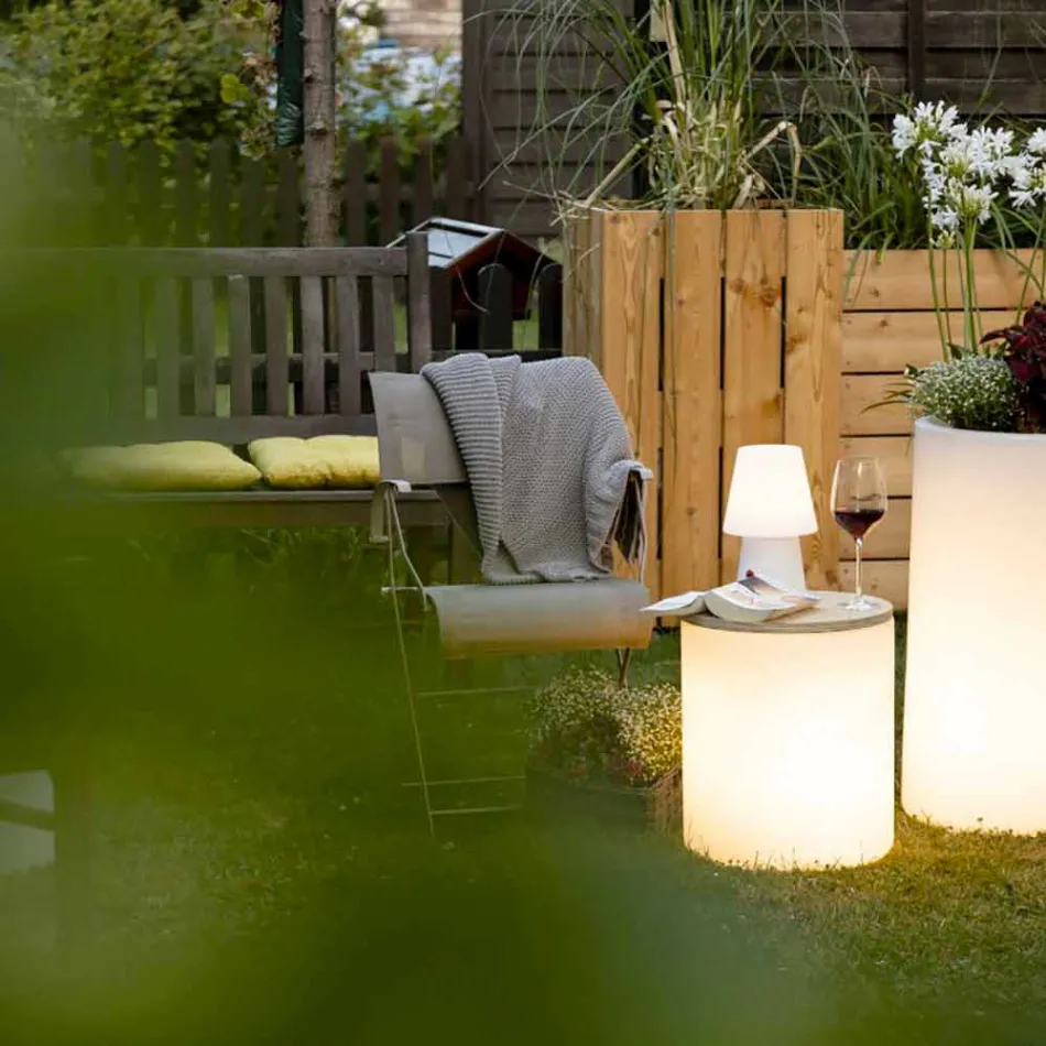 Tafellamp voor Buiten of Binnen Design met Led, Solar of E27 - Tamburostar Viadurini