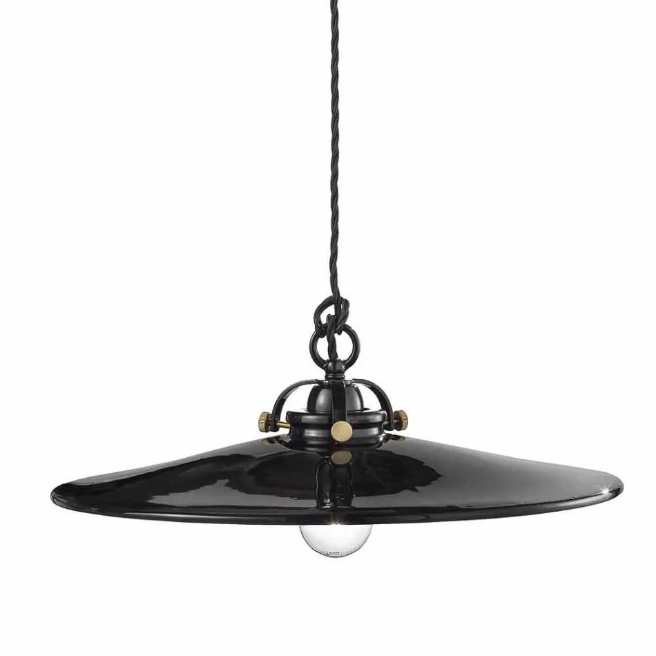 Lamp vintage gepolijst keramische schorsing en gouden schroeven Betty Viadurini