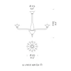 12 lichts kroonluchter in wit Venetië glas en verchroomd metaal - Ismail Viadurini