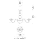 12 lichts kroonluchter in Venetië glas en metaal gemaakt in Italië - Focarino Viadurini