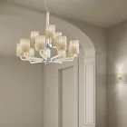 12 lichts kroonluchter in Venetië glas en metaal gemaakt in Italië - Graham Viadurini