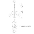 12 lichts kroonluchter in Venetië glas en metaal gemaakt in Italië - Graham Viadurini