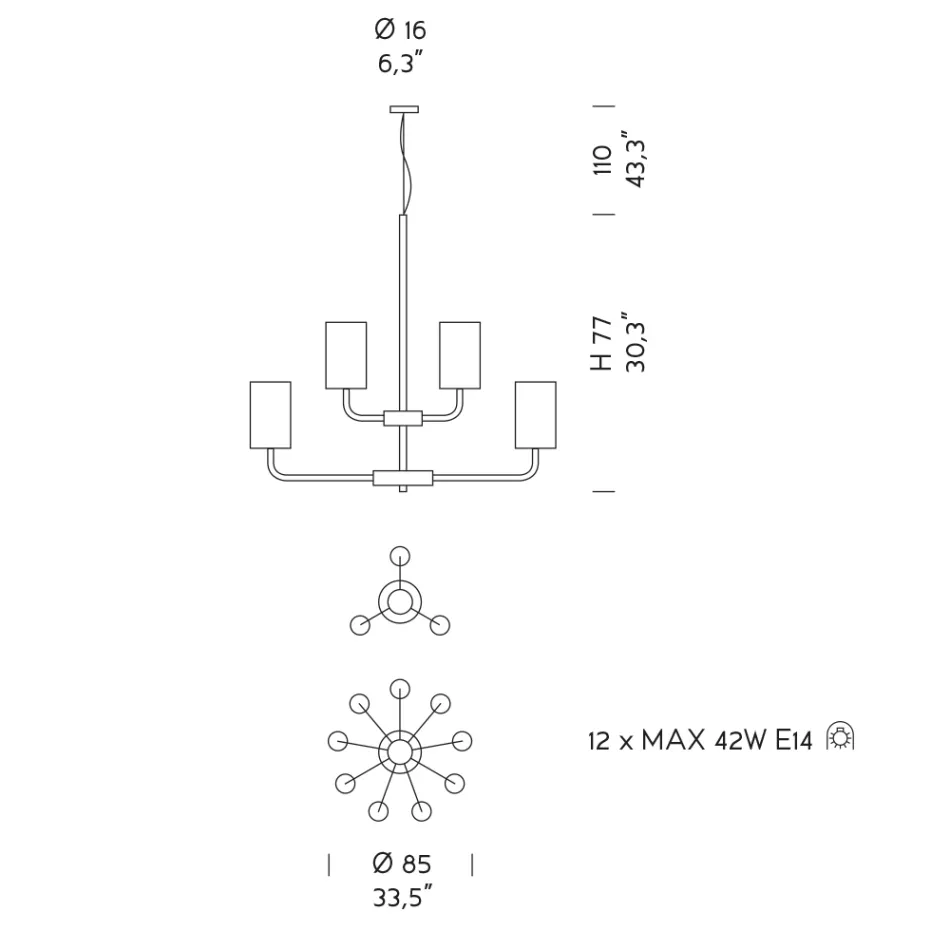 12 lichts kroonluchter in Venetië glas en metaal gemaakt in Italië - Graham Viadurini