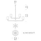 18 lichts handgemaakte Venetiaanse glazen kroonluchter gemaakt in Italië - Graham Viadurini