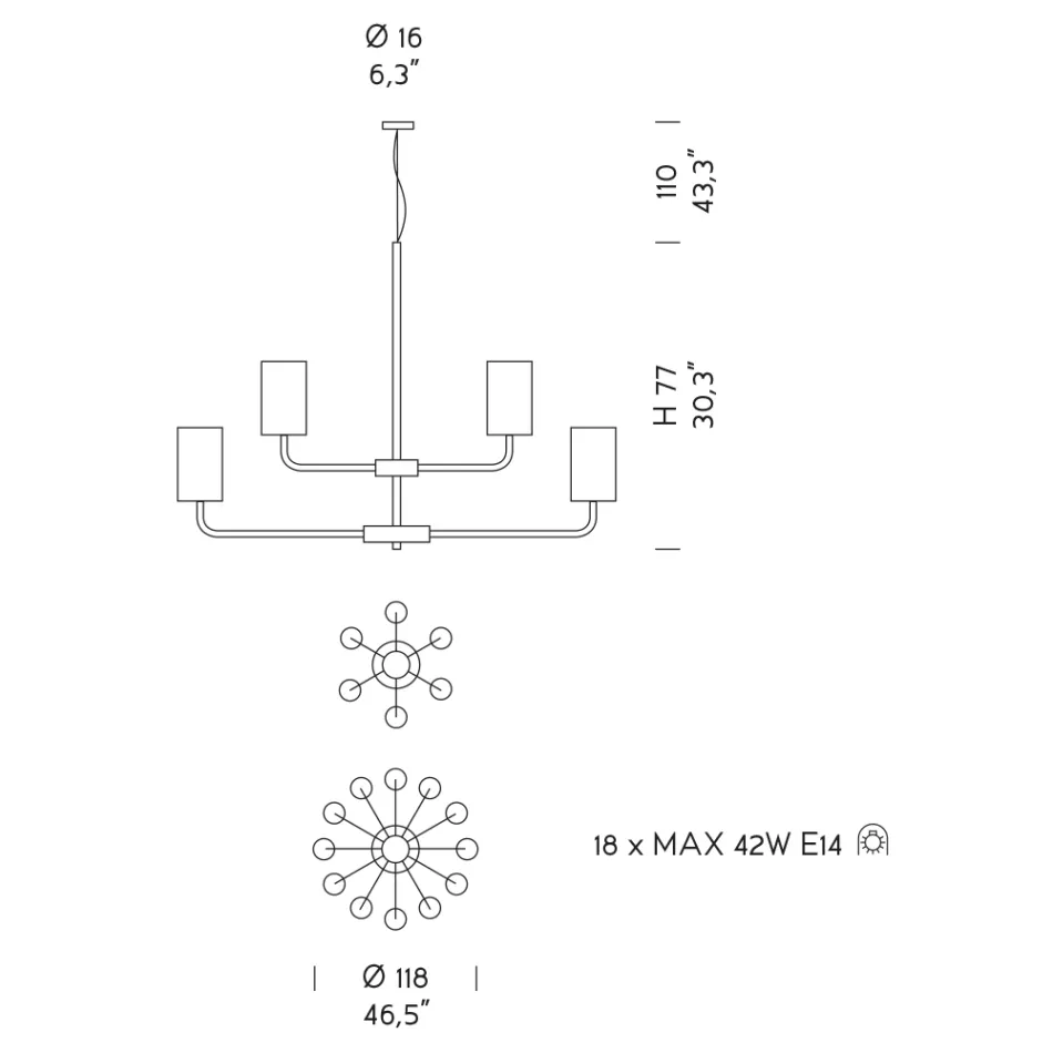 18 lichts handgemaakte Venetiaanse glazen kroonluchter gemaakt in Italië - Graham Viadurini