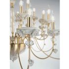 Klassieke 18-lichts kroonluchter in porselein en luxe geblazen glas - Eteria Viadurini